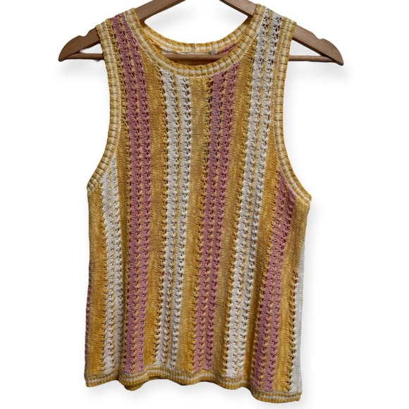 Sweetwater Surf Shop Pointelle Knit Sunny Side Tank Sleeveless Sweater - Picture 1 of 12